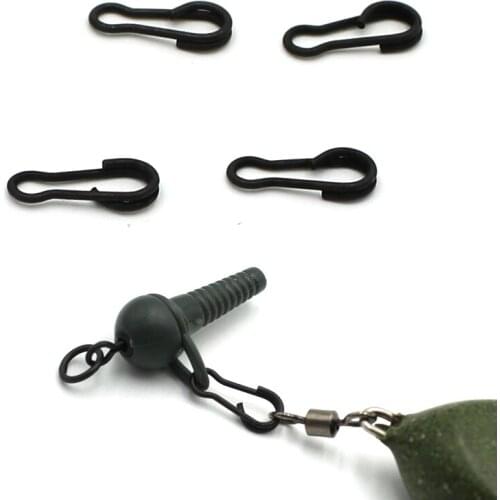 30Pcs Fishing Accessories Carp Quick Change Clip Fishing Line Swivel Connectors Clip Carp Rigs Hooks Link Swivel Carp End Tackle