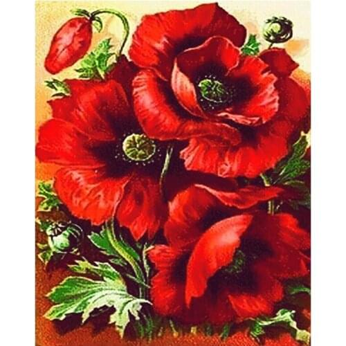 5D DIY Diy Round full Diamond Painting cross stitch Russia Flowers red rose Diamond Mosaic Embroidery Canvas Home Decor Painting