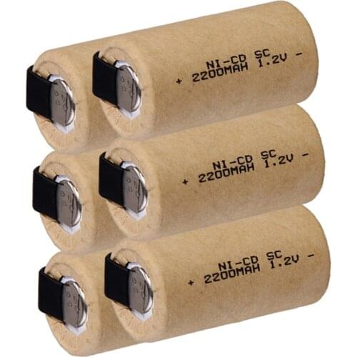 60 pcs SC battery 1.2V SUBC batteries rechargeable 2200mah flat top color random