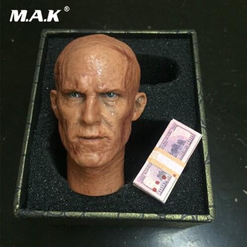 1:6 Scale Male Figure Accessory Head Sculpt Ryan Reynolds Deadpool Burning Head Damaged & Paper Money for 12'' Body