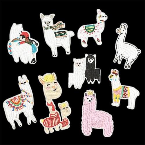 Alpaca Patches for Clothing Patterns Appliques Badges Embroidery Alternative Sewing Supplies Iron on Patches for Clothes