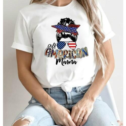 Summer Explosion Turban Girl Independence Day Plus Size Loose Short-Sleeved T-Shirt Ins