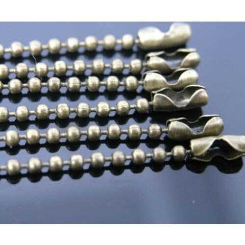 Free Shipping 10 Strand Antique Bronze 2mm Ball Beads Chain Necklace Bead Connector 70cm(27")