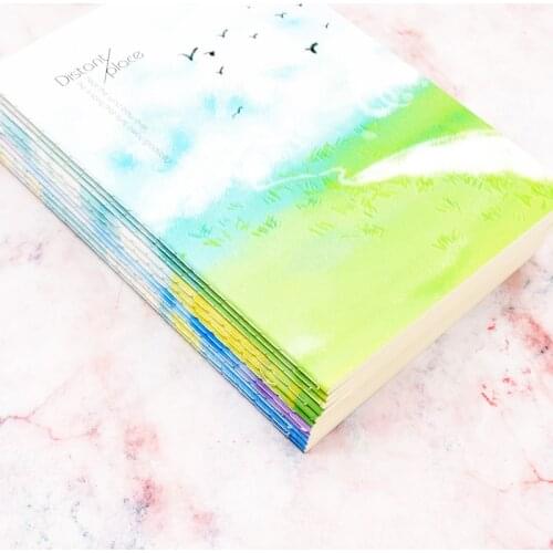 8pcs natural landscape style notebook notepad light portable student learning record book office stationery