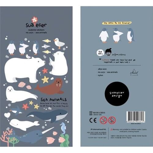 Korea Sonia Scrapbooking High Quality Paper Sticker Sea Animals Stationery DIY Decoration Home Supplies Suatelier Stickers