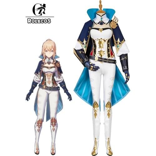 ROLECOS Genshin Impact Jean Cosplay Costume Game Genshin Impact Cosplay Jean Costume Halloween Women Outfit Props