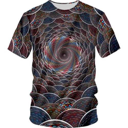 IFPD EU Size Summer Men Casual Cool Print Abstract Vertigo Pattern 3D T-shirt Man Hiphop Short Sleeve O Neck TShirts Drop Ship
