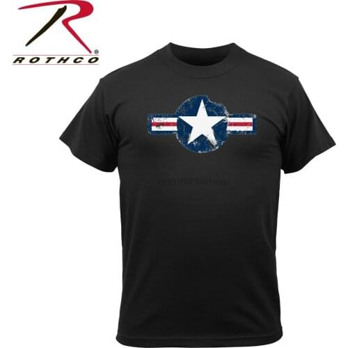 Rothco Vintage Army Air Corps T-Shirt - Black Men Summer Shirt Logo
