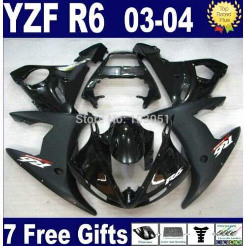 Custom motor Road fairing kits For Yamaha 03 04 05 R6s gloss matte blk plastics YZF R6 2003 2004 aftermarket Fairings parts k