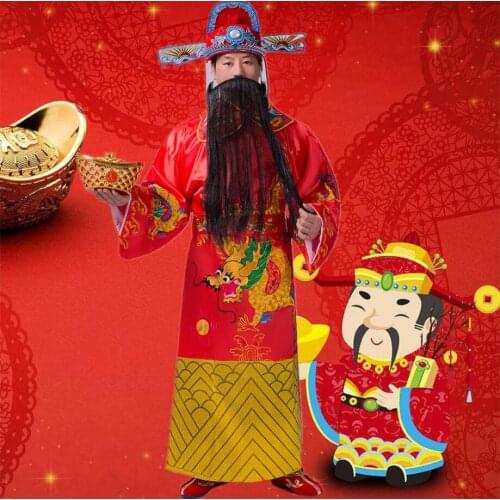 China wealth god Costume enterprise annual opening ceremony Wear Fortune God Outfit male wealth god Clothing For Oversea Chinese
