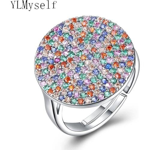 Beautiful round design ring multi color crystal jewellery high quality Sweet jewery Great Candy colorful rings