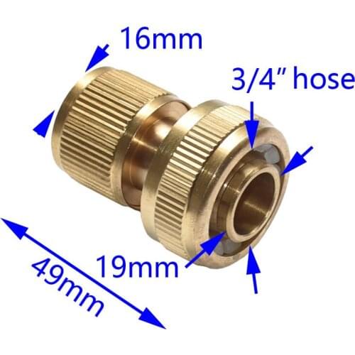 Brass 3/4 hose Quick Connector Garden tap Garden Irrigation 25mm hose Connector Pure copper Adapter 6pcs