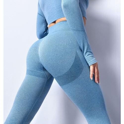 Hot Selling Seamless Knitted Hip Lifting Sweat Wicking Peach Yoga Pants Womens Sports Fitness Pants Sexy Hip Tight Pants