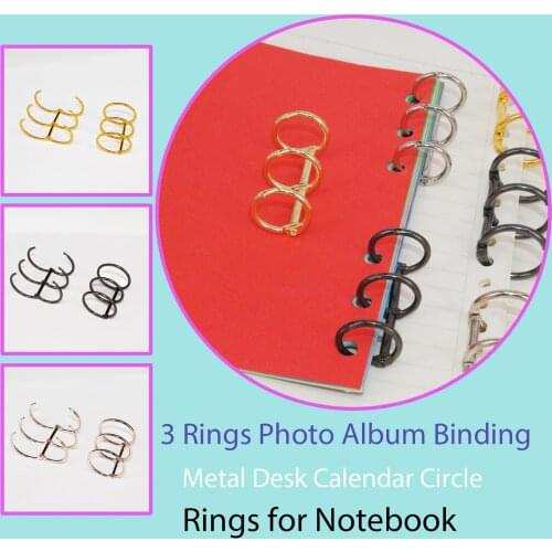 DIY Metal Binder Rings Notebook Circle Binding Clip Loose Leaf Book Binder Hinged Rings Photo Album 3 Rings Desk Calender Circle