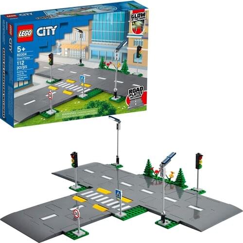 LEGO City Road Plates Building Kit; Cool Building Toy for Kids, New 2021 (112 Pieces) 60304