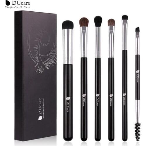 DUcare 6Pcs Eyeshadow Makeup Brushes Set Synthetic Hairs Duo Ended Eyebrow Foundation Blending Brush Face Makeup Tools Maquiagem