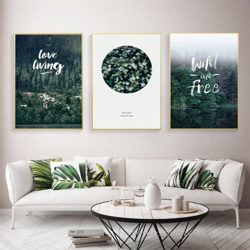 Natural Mountain Foggy Forest Picture Nature Scenery Wild and Free Posters Decoration Landscape Prints Wall Art Canvas Paintings