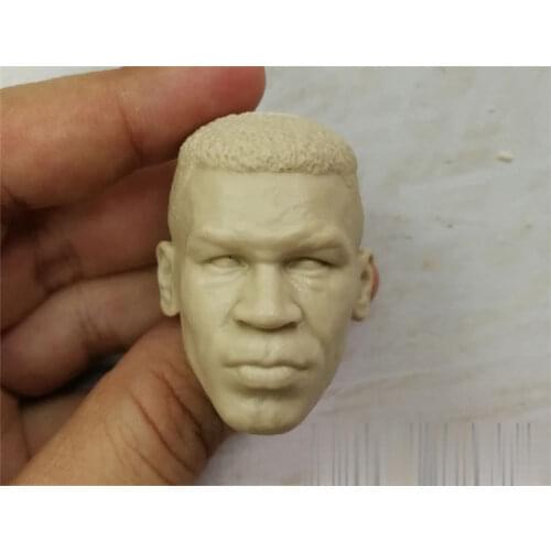Unpainted 1/6 Scale Boxing King Tyson Head Sculpt Model For Action Figure Dolls Painting Exercise No.108