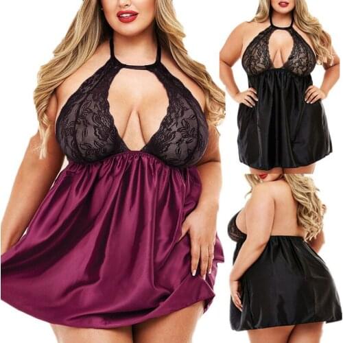Plus Size 2Pcs Night Dress Nightgown Sexy Nightwear Lace Floral Embroidery Camisola Lingerie Night Dress Sleep Wear Nightdress