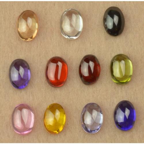 4x6~10x12mm 5A Various Color Oval Shape Cabochon Flat Back Cubic Zirconia Synthetic Gems Loose CZ Stone For Jewelry