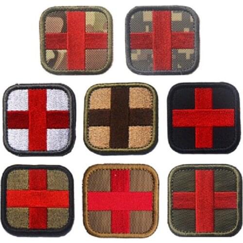 3D Embroidery Patches Red Cross Medical Rescue Patch Tactical Medical Badge Medical Rescue Pack Patches Cross Chapter Patch