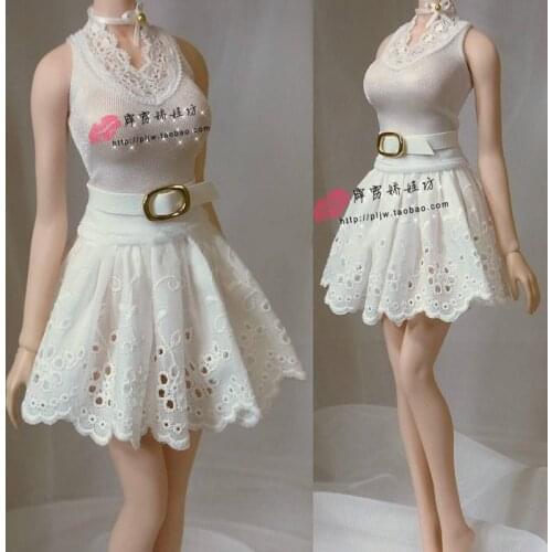 PL156 1/ 6 Scale Campus Style Lace Skirt School Girl College Bow Necklace PL192 For 12 Inch Female Action Figure Dolls