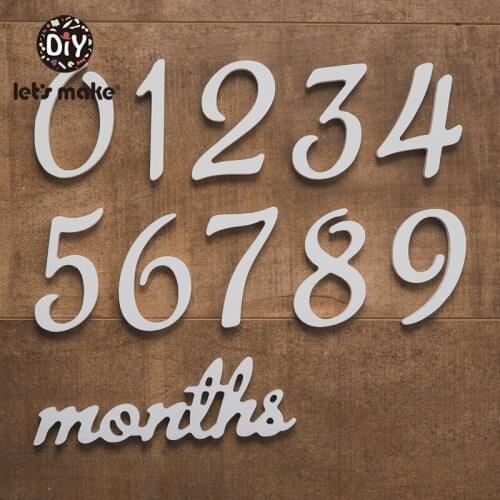 Lets Make 11PCS White Letter Milestone Baby Gift Newborn Birth Commemorate Wooden Chip Growth Newborn Photography Accessories