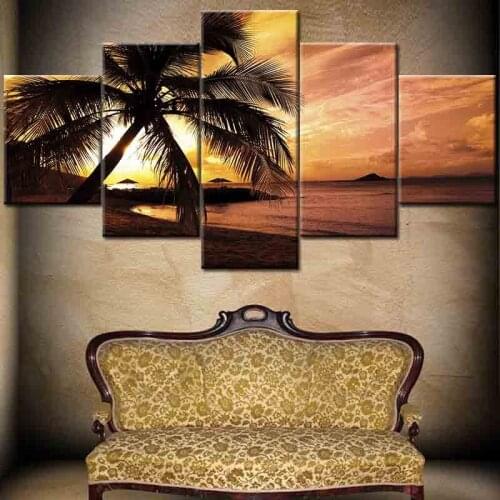 5 Pieces of Landscape Simple Poster Living Room Bedroom Home Decoration Background Wall Frameless Printing Wall Painting Core
