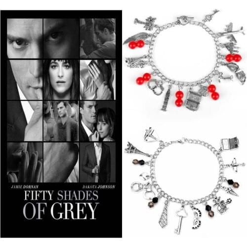 Fifty Shades of Grey Bracelets for Women Inspired Jewelry Crystal Mask Charms Pendants Bracelet Wristband