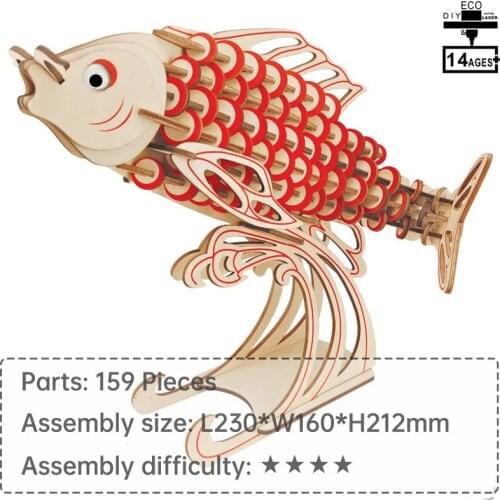 Fish 3D model kids educational toys learning toys for children puzzle 3d creative toys DIY assembled toys 3D Puzzle