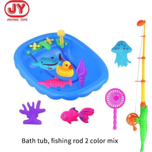 Boys Fishing Toys Magnet Fish Play Board Inflatable Game Plate Set Magnetic Outdoor Sports Toys for Children Fishing Toys gifts