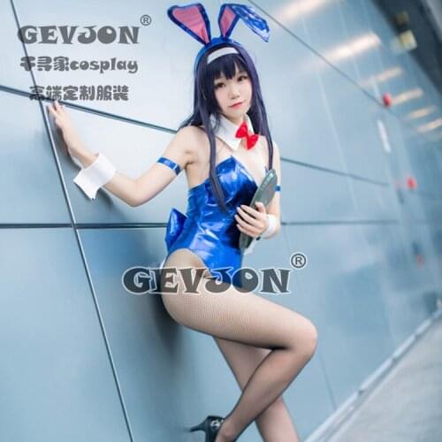 Saenai Heroine No Sodate-Kata Kasumigaoka Utaha Cosplay Costume Blue Sexy Bunny Girl Jumpsuit Role Play Clothing Custom-Make