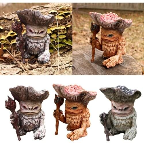 Resin Fairy House Mini Mushroom Wizard for Patio Yard Festival Outdoor