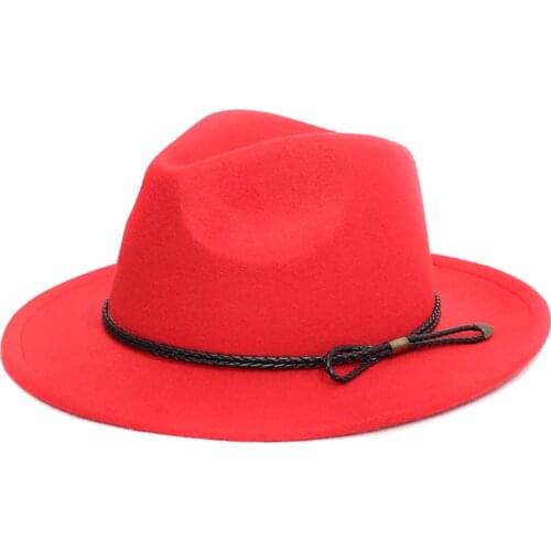 Stylish Retro Top Hat Crushable Wool Felt Hats Wide Brim Belt Cap for Women New
