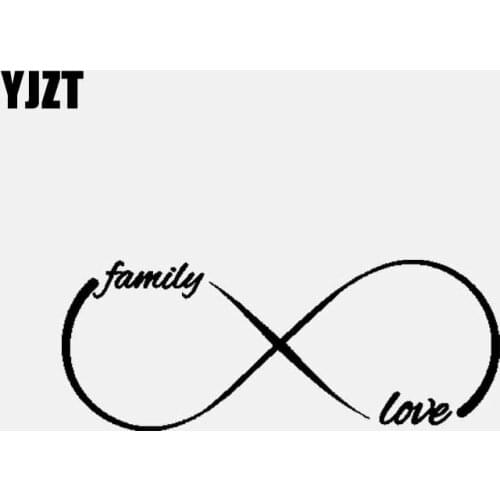 YJZT 13.5CM*5.4CM Family Love Vinyl Decal Car Sticker Black/Silver C3-2216
