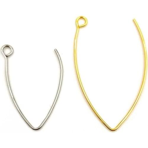 20pcs Stainless Steel French-style Ear Hook V Shape DIY Fashion Earring Accessories Jewelry Making Findings Accessories Not Fade