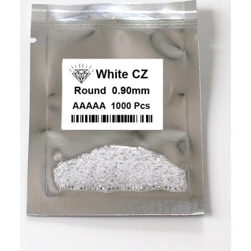 Factory Price 1-3mm white cubic zirconia Wholesale synthetic Round CZ Stone Gemstone for jewelry making