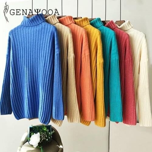 Genayooa High Quality Turtleneck Women Sweaters And Pullovers 2020 Autumn Winter Sweater Women Korean Soft Loose Cashmere Jumper