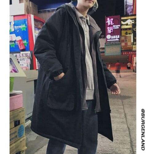 Winter Mens Thick Warm Parkas Coat Hooded Casual Loose Overcoat Solid Outwear L3