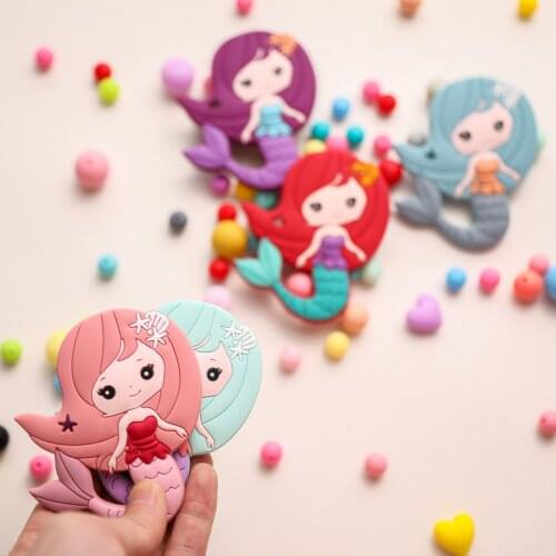 New Baby Teether 1PCS Mermaid Teether Baby Care Products BPA Free Chewing Pandent Accessories DIY Pacifier Clip Teething Toy