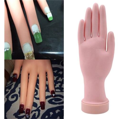 1Pc Flexible Soft Plastic Flectional Mannequin Model Painting Practice Tool Nail Art Fake Hand for Training Nail Salon