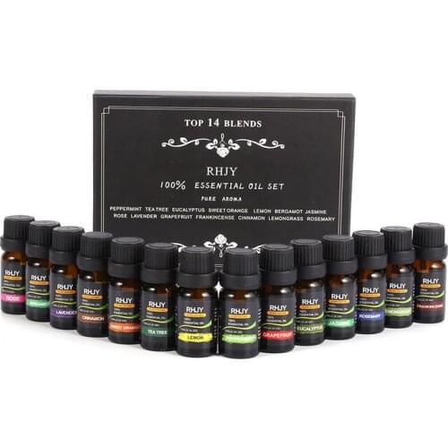 14Pcs/Set 100% Pure Plant Aromatherapy Diffusers Essential Oil 10ml Organic Body Massage Relax Fragrance Skin Care Kit
