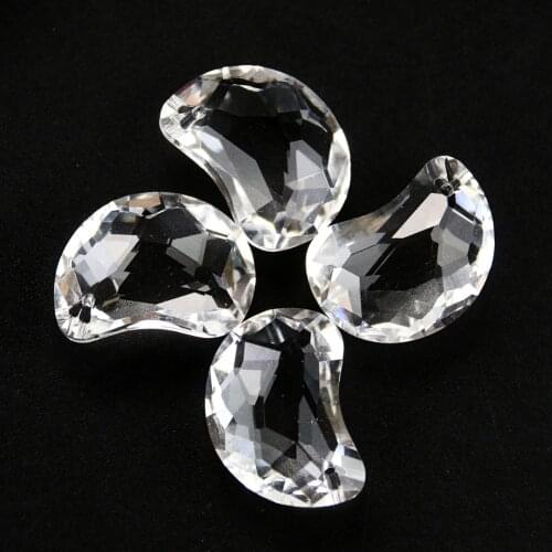 5PCS Crescent Moon Crystal Prism Faceted Suncatcher Clear Chandelier Parts Home Wedding Decoration Pendant DIY Jewelry Making