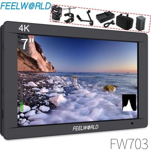 FEELWORLD FW703 7 Inch IPS Full HD 3G SDI 4K Monitor HDMI On Camera DSLR Field Monitor 1920x1200 for Stabilizer Canon Camera