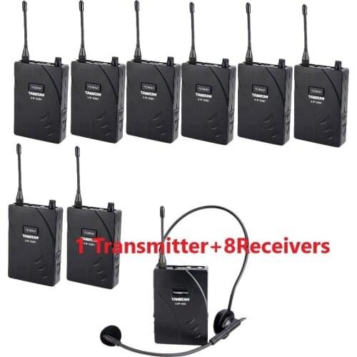 Takstar UHF-938 UHF frequency Wireless Tour Guide System 50m Operat Range 1 Transmitter+8 Receivers for Tour guiding