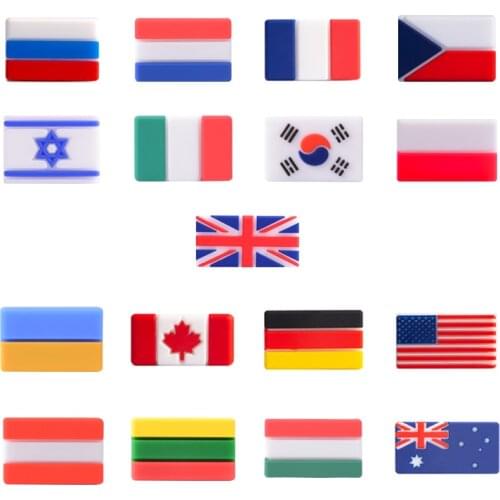 5Pcs Food Grade Silicone Beads International Flag Teether Beads DIY Pacifier Chain For Baby Newborn BPA Free Teething Toys