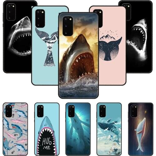 Phone Case For SamSung Galaxy S Note 10 20 7 6 9 8 Plus Edge E Ultra Lite Black Cover Funda Tpu Coque ocean Whale Sharks