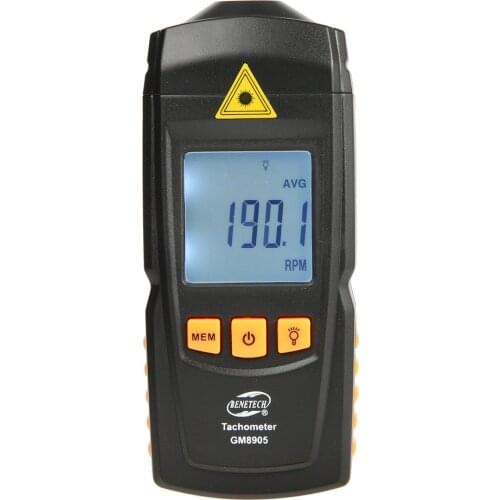 GM8905 LCD Digital Laser Tachometer Non-Contact RPM Tach Tester Meter Motor Speed Gauge Handheld