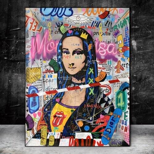 DIY 5D Diamond Painting Graffiti Art Mona Lisa Modern Paintings on the Wall Art Posters and Prints Street Art For Living Room