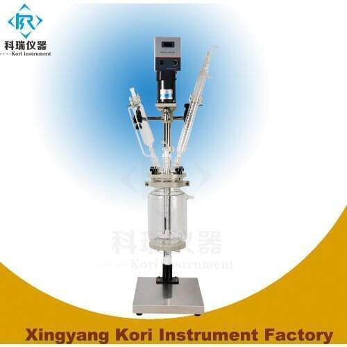 SF-1L High Borosilicate GG3.3 Jacketed Double wall Glass Reactors for extraction/Reflux Condenser Reactor